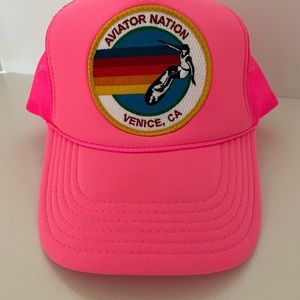 Aviator Nation Surf Trucker Hat Venice, CA Navy Pink Snapback Hat (Never Worn)